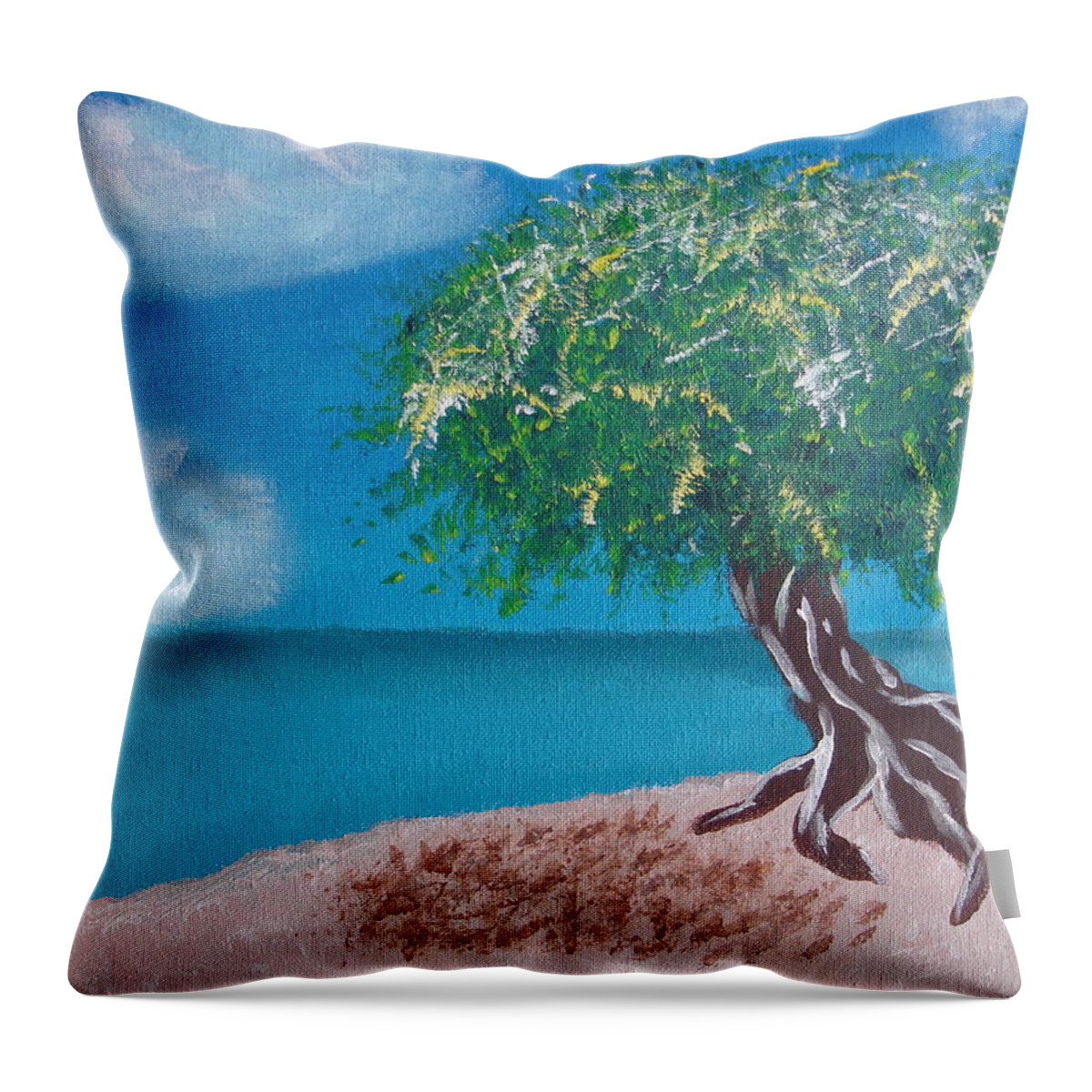 Summer Throw Pillow featuring the painting Summer Dreaming by Angie Butler
