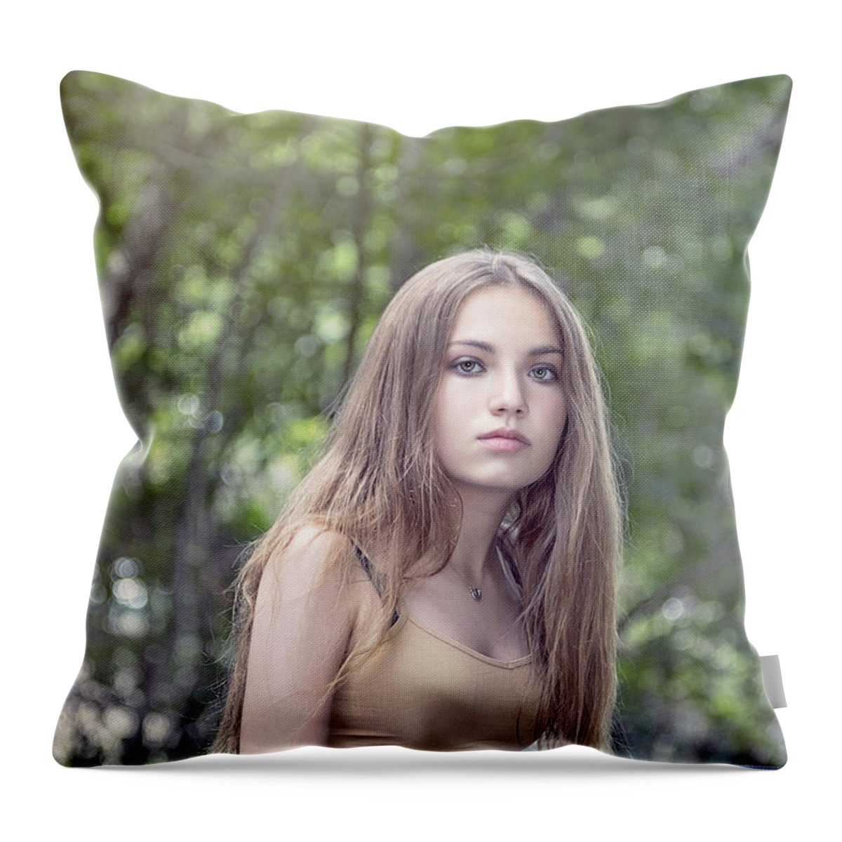 Girl Throw Pillow featuring the photograph Sunkissed by Evelina Kremsdorf