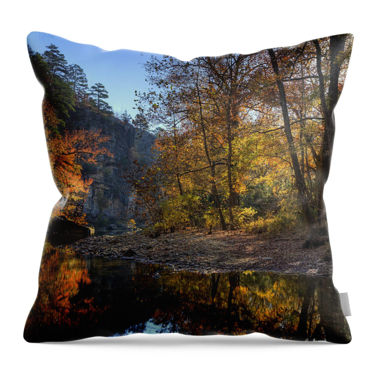 Water Throw Pillow featuring the photograph Sunrise Reflection below Kyles Landing by Michael Dougherty