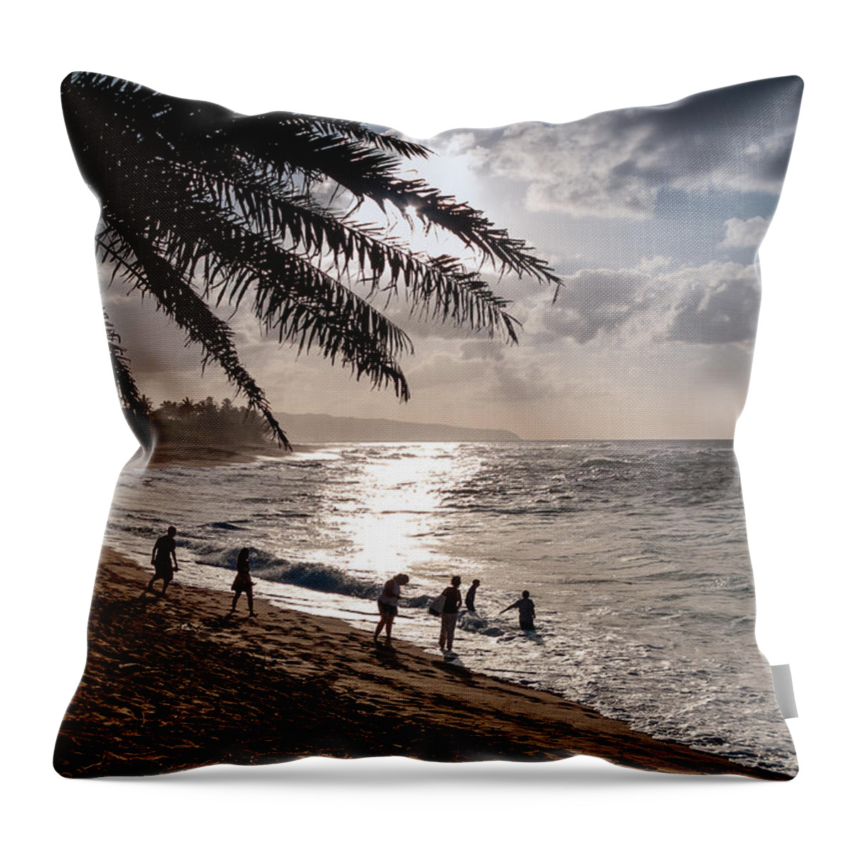 Hawaii Throw Pillow featuring the photograph Sunset Beach Park by Lars Lentz