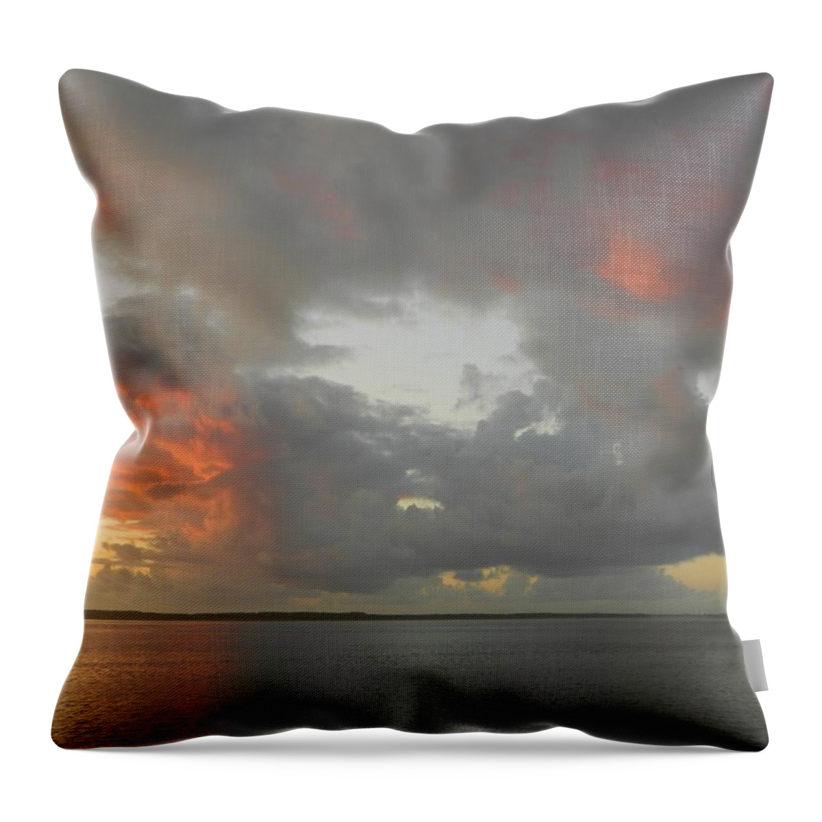 Sunset Throw Pillow featuring the photograph Sunset Before Funnel Cloud 2 by Gallery Of Hope 