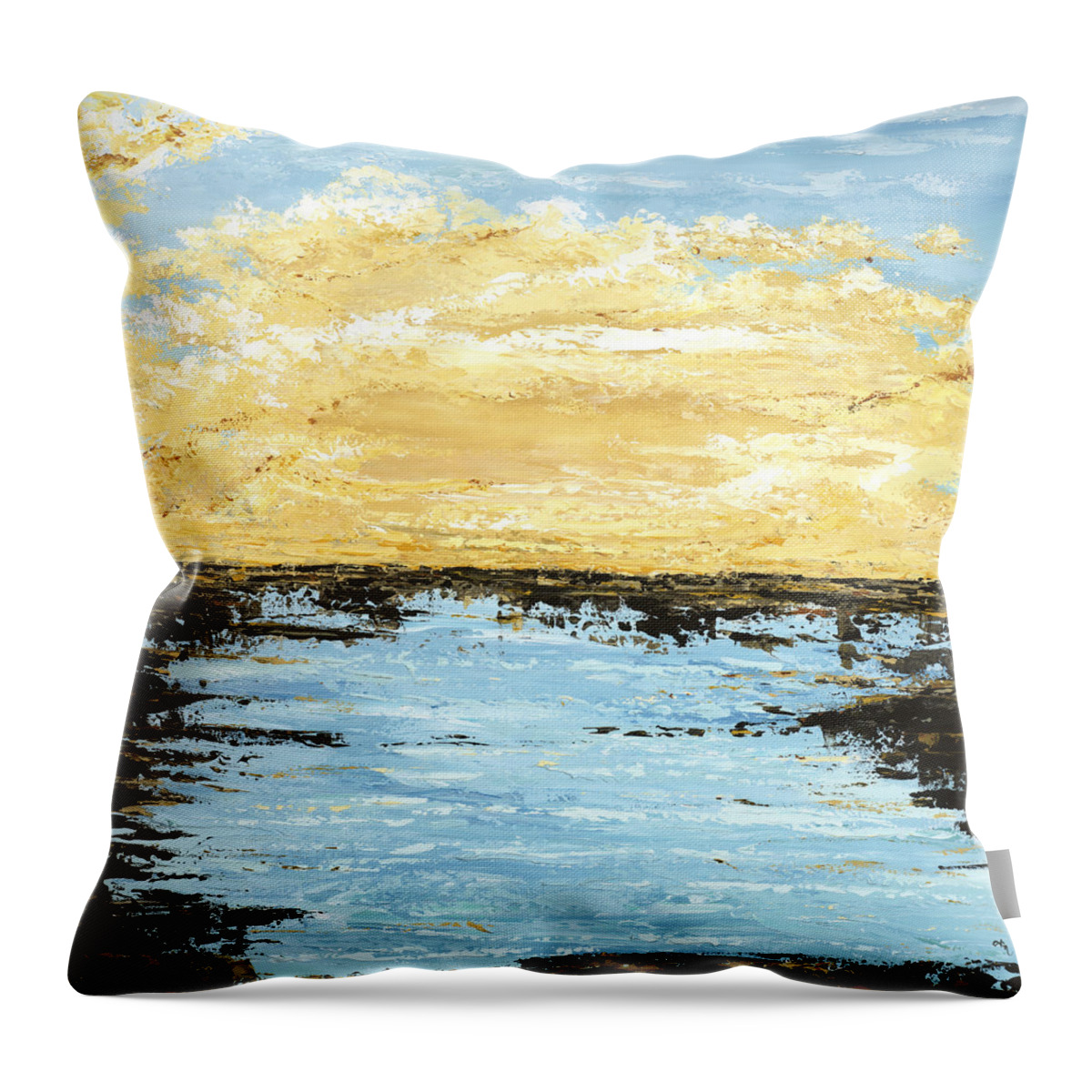 Ocean Throw Pillow featuring the painting Sunset Plunge by Tamara Nelson
