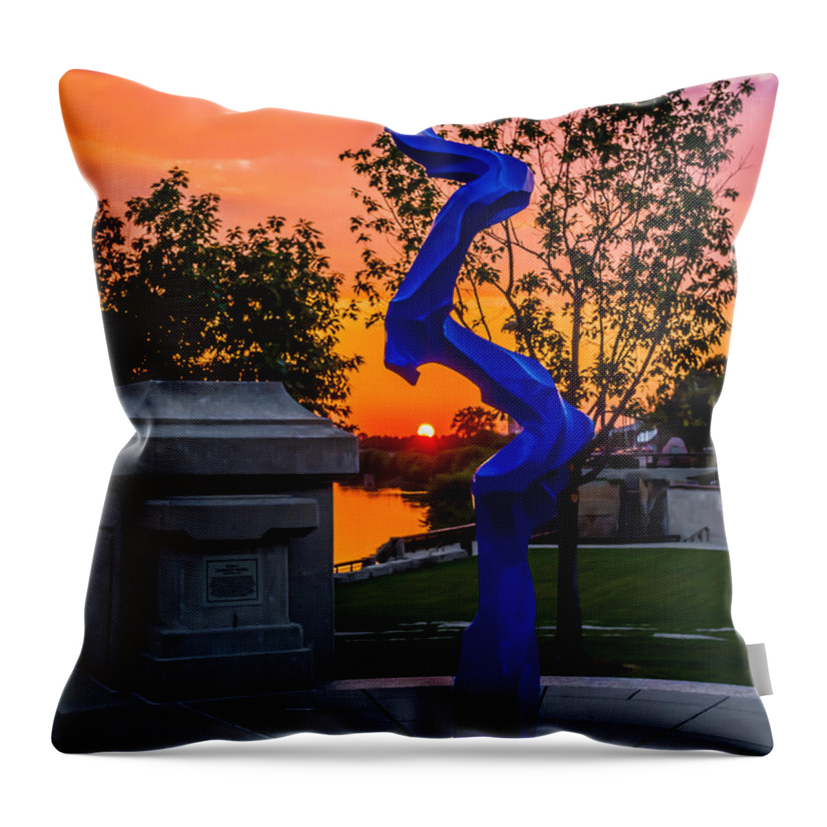 Sunset Throw Pillow featuring the photograph Sunset Sculpture by Ron Pate