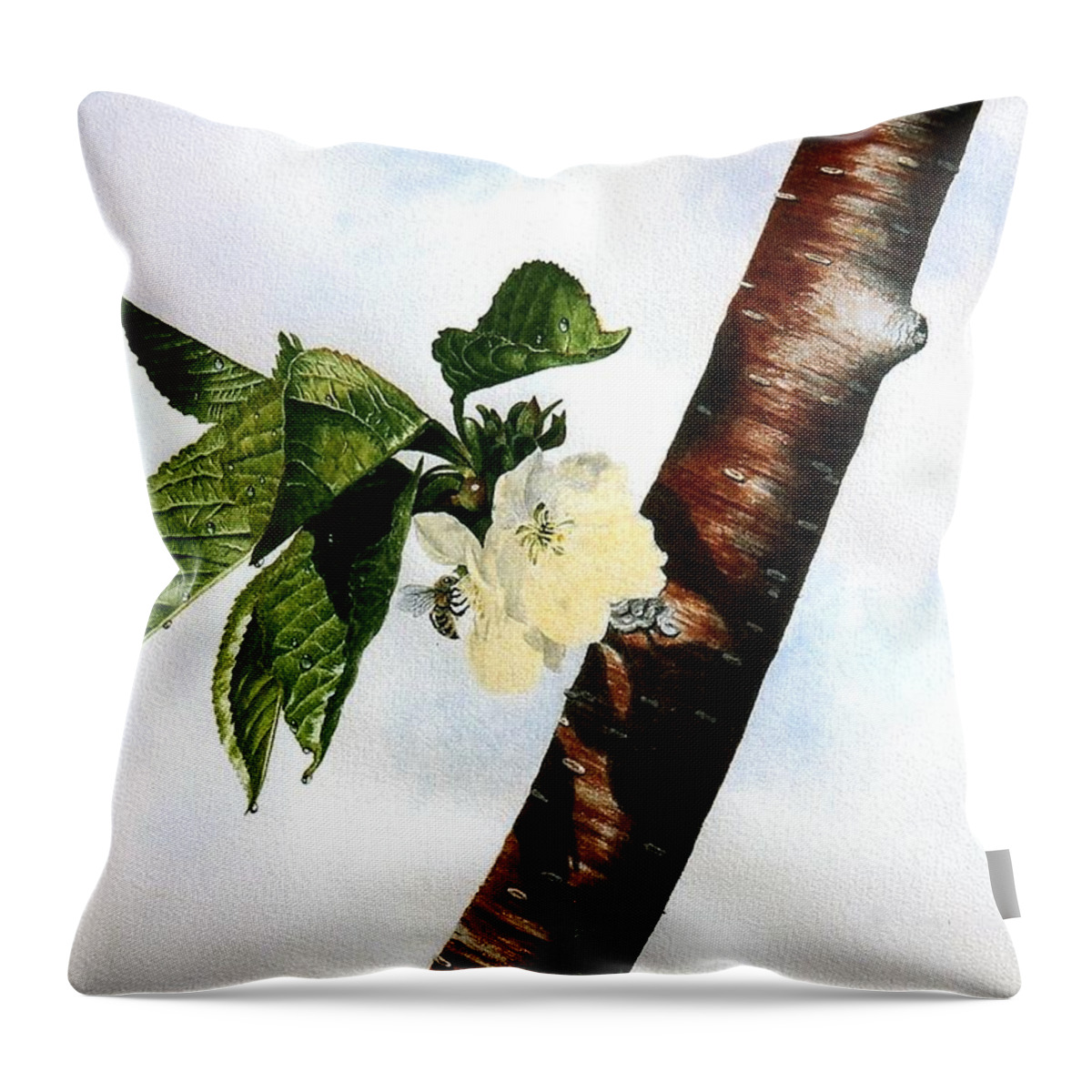 Spring Throw Pillow featuring the painting Sweet Nectar by Conrad Mieschke