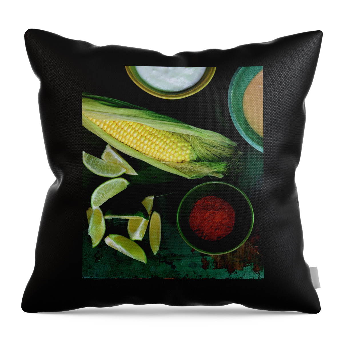 Sweetcorn And Limes Throw Pillow