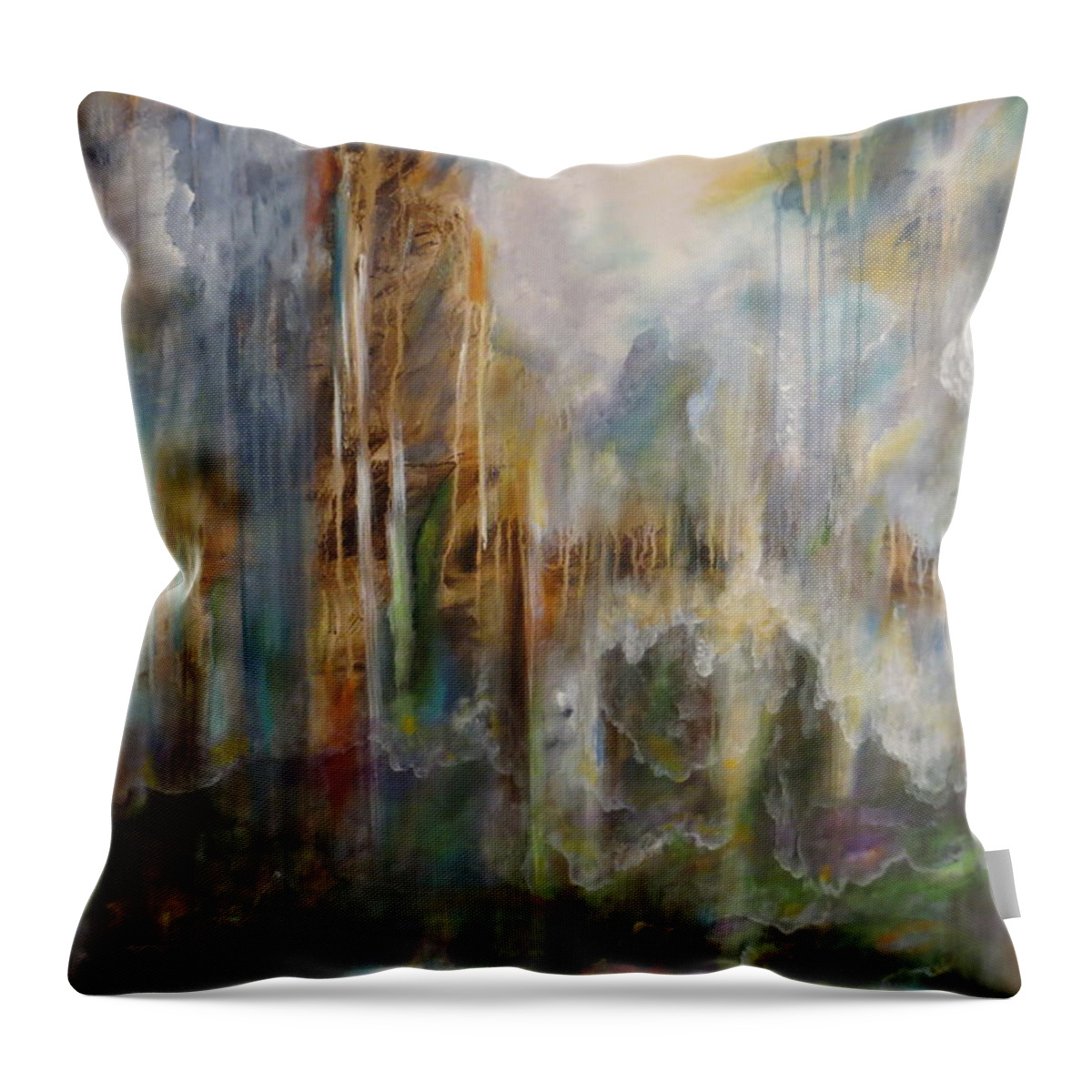 Large Throw Pillow featuring the painting Swept Away by Soraya Silvestri