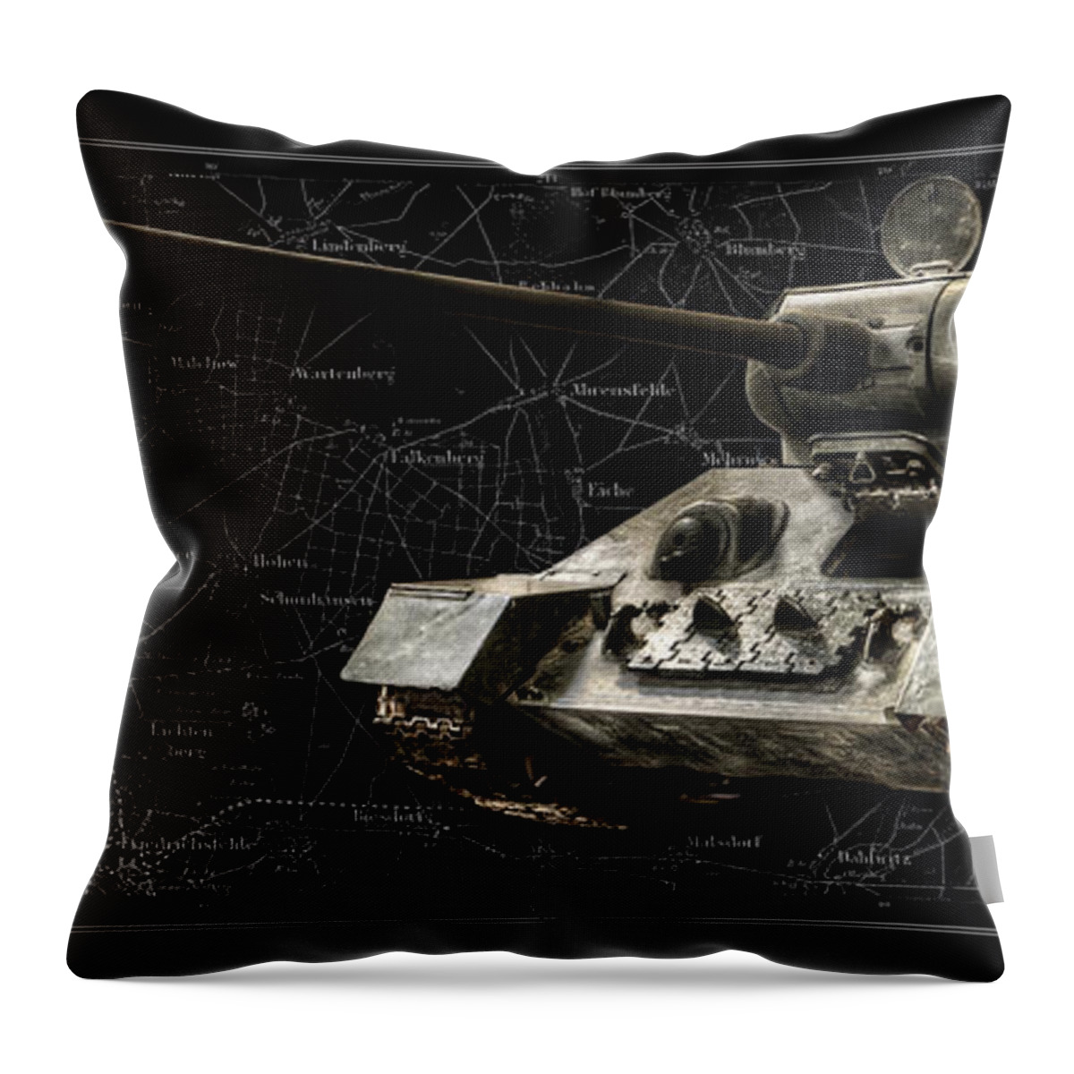 T-34-85 Throw Pillow featuring the photograph T-34 Soviet Tank BK BG by Weston Westmoreland