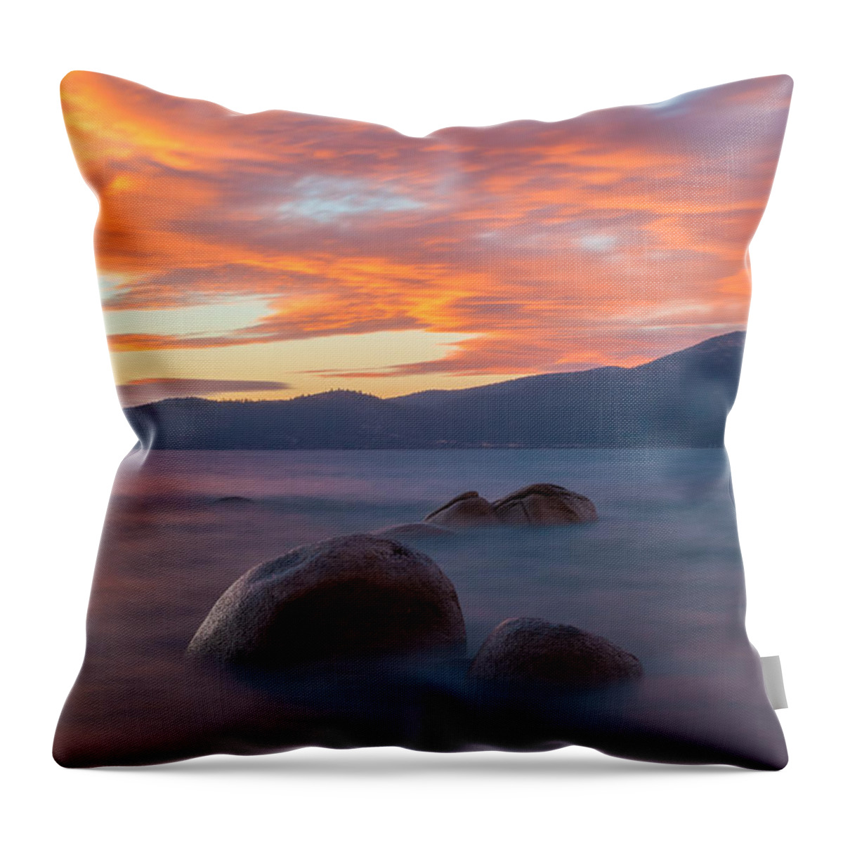 Landscape Throw Pillow featuring the photograph Tahoe Burning by Jonathan Nguyen