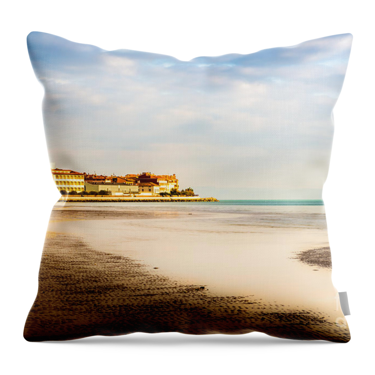 Friaul-julisch Venetien Throw Pillow featuring the photograph Take A Walk At The Beach by Hannes Cmarits