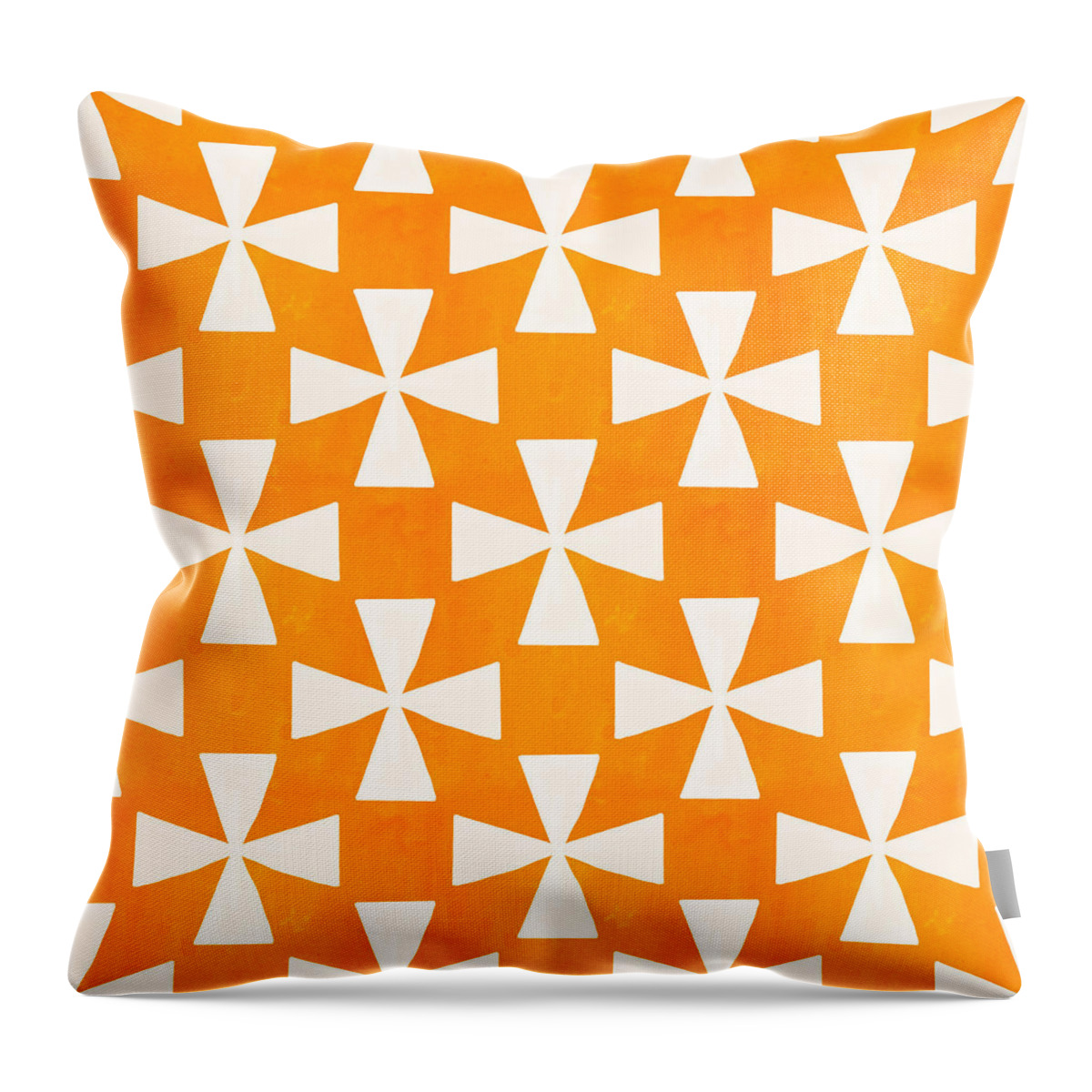 Orange Throw Pillow featuring the painting Tangerine Twirl by Linda Woods