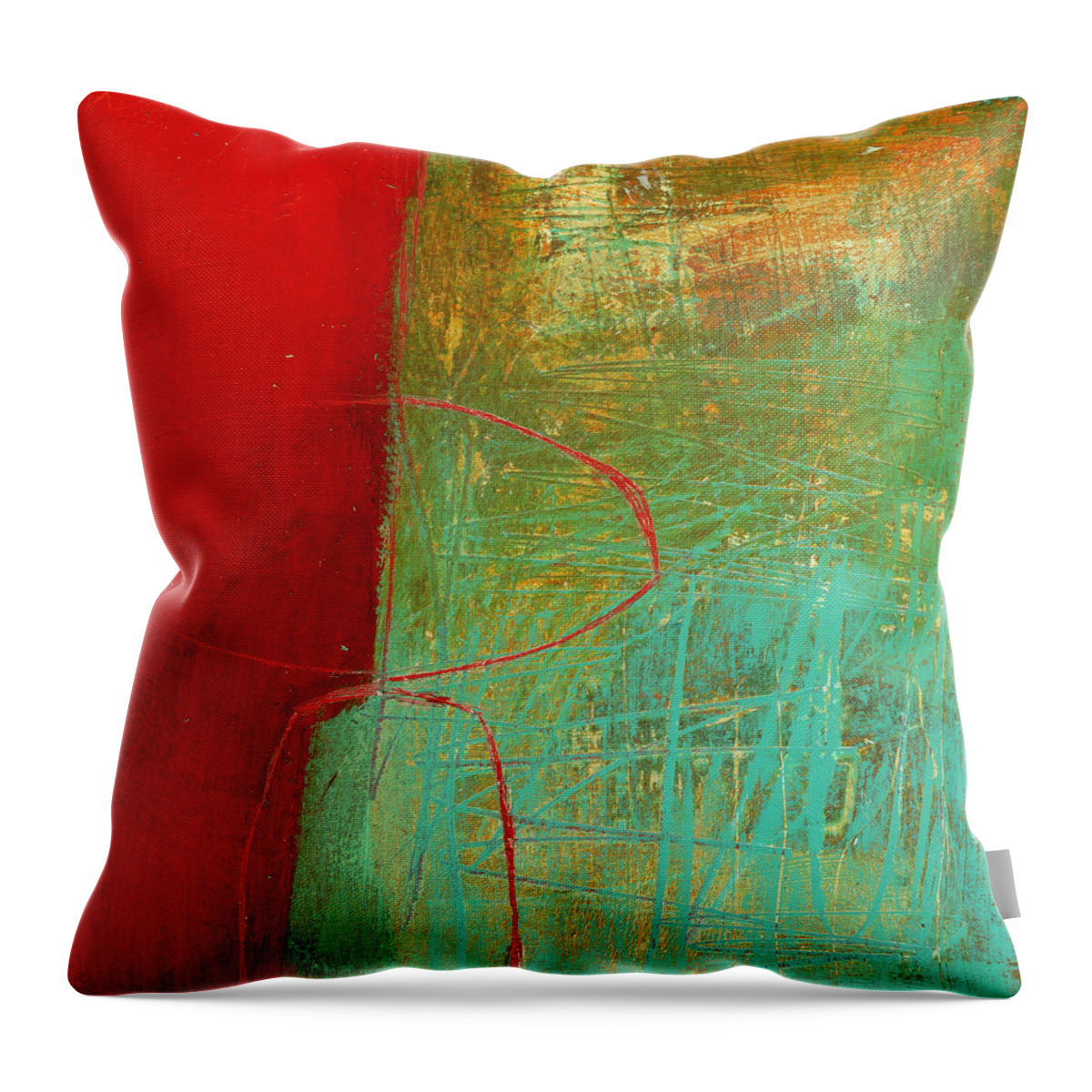 4x4 Throw Pillow featuring the painting Teeny Tiny Art 114 by Jane Davies