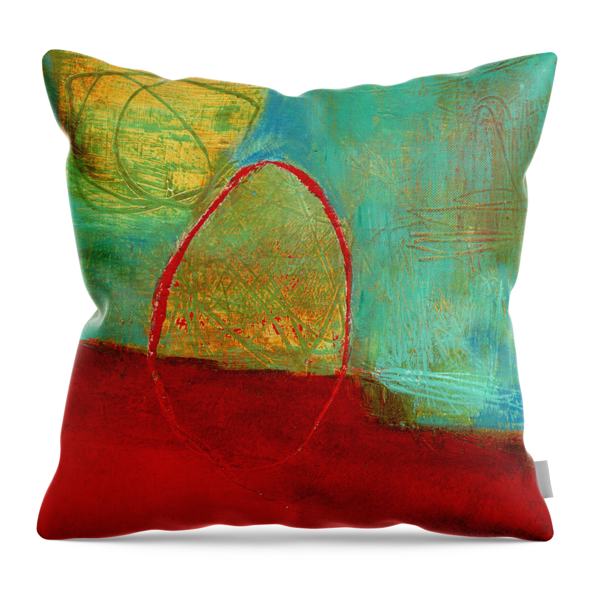 4x4 Throw Pillow featuring the painting Teeny Tiny Art 115 by Jane Davies