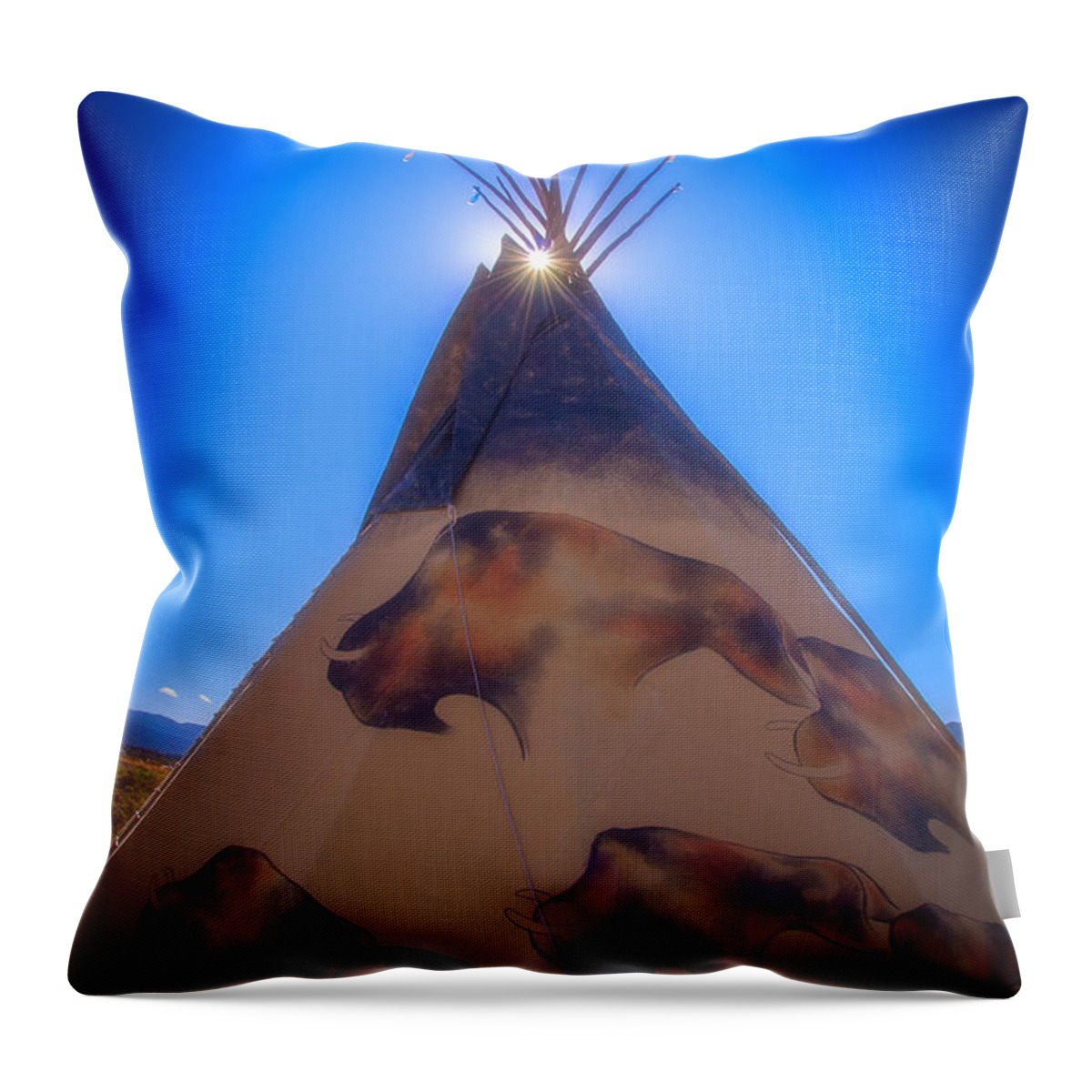 New Mexico Throw Pillow featuring the photograph Teepee by Joye Ardyn Durham