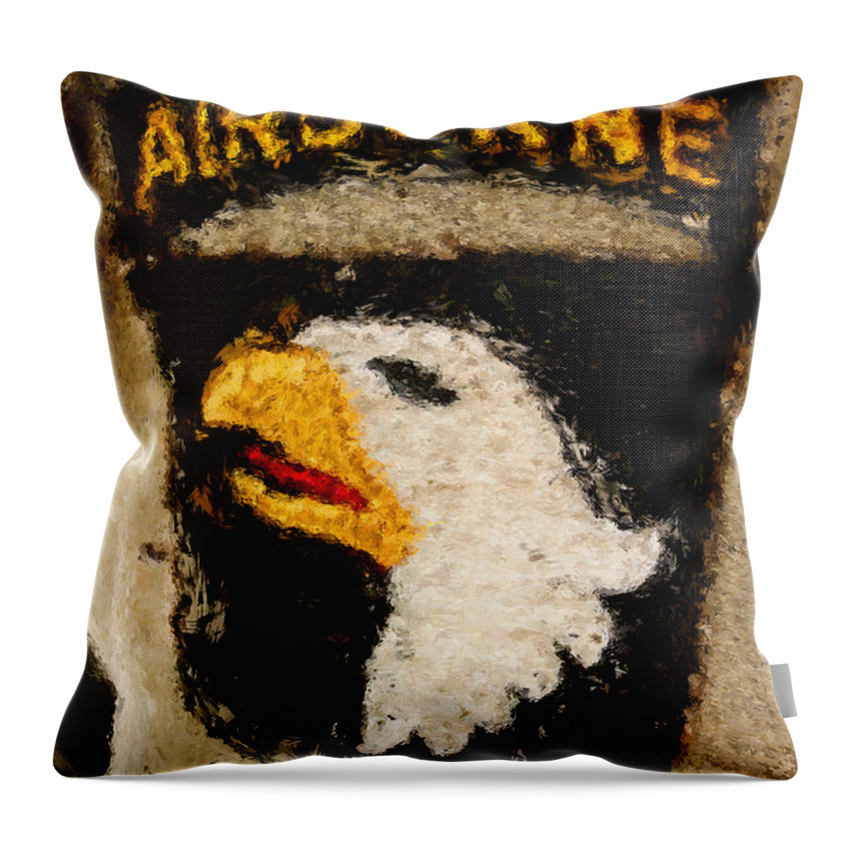 101st Throw Pillow featuring the digital art The 101st Airborne Emblem painting by Weston Westmoreland