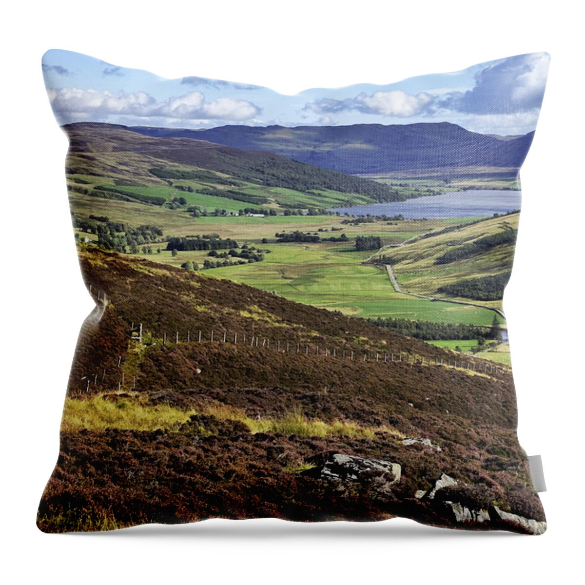 Scotlan Throw Pillow featuring the photograph The Beauty of the Scottish Highlands by Jason Politte