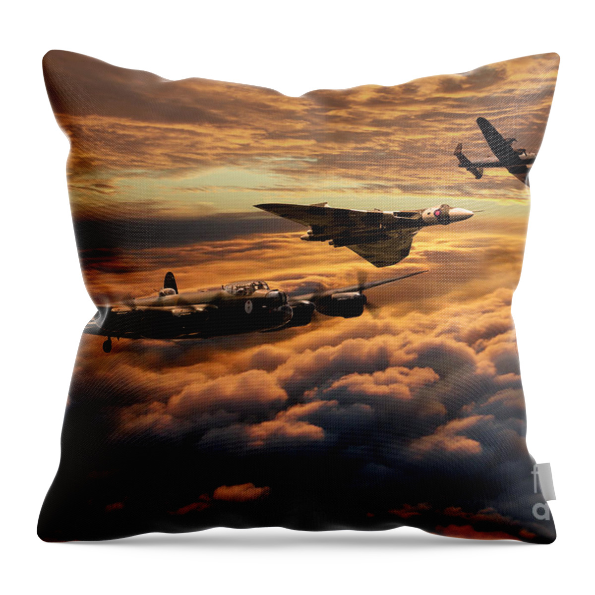 Avro Throw Pillow featuring the digital art The Bomber Age by Airpower Art