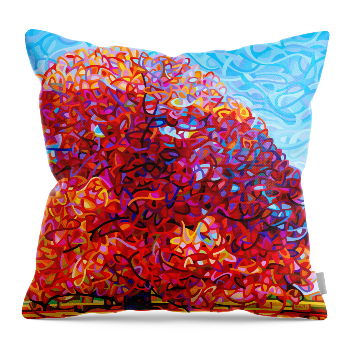 Art Throw Pillow featuring the painting The Buddha Tree by Mandy Budan