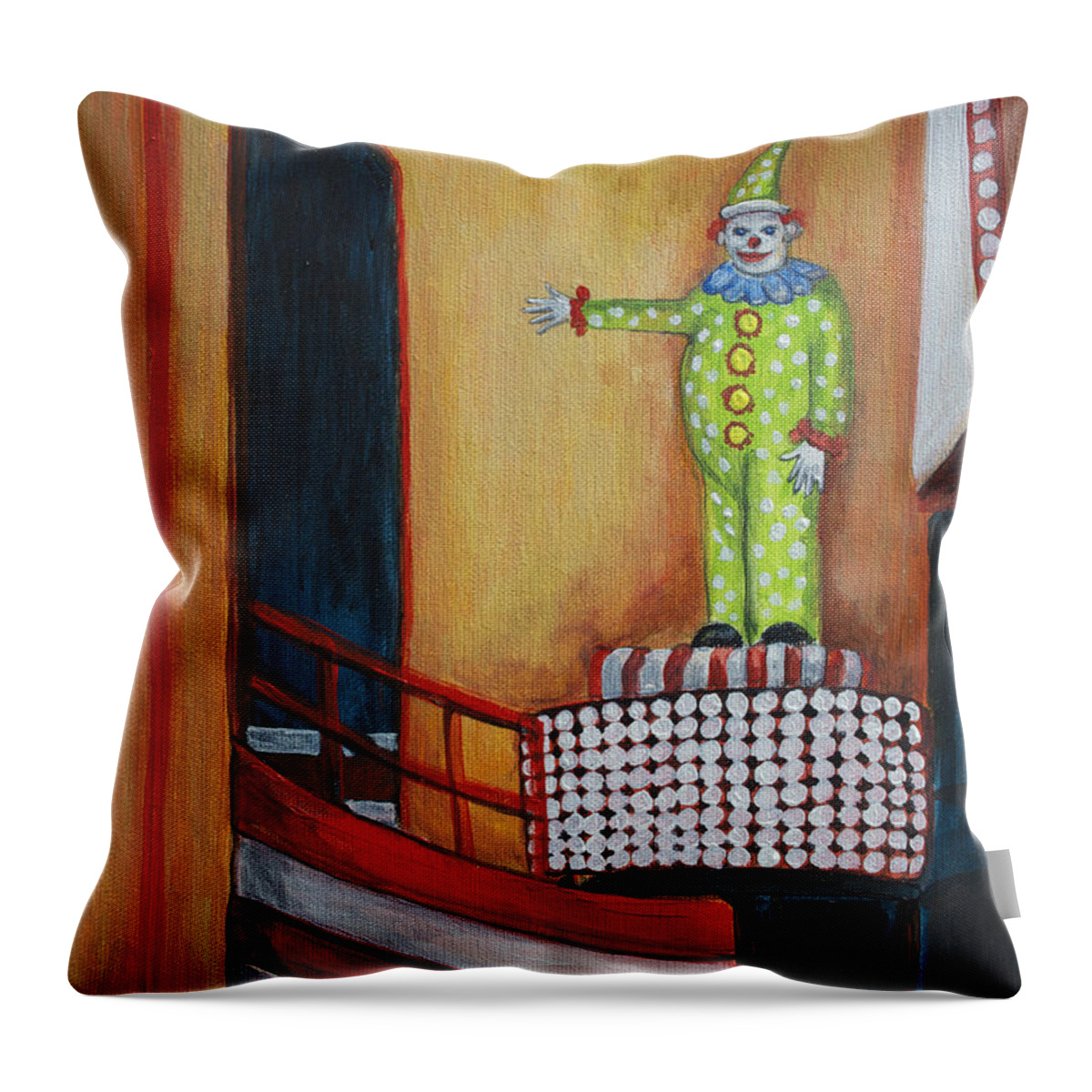 Asbury Art Throw Pillow featuring the painting The Circus Fun House by Patricia Arroyo