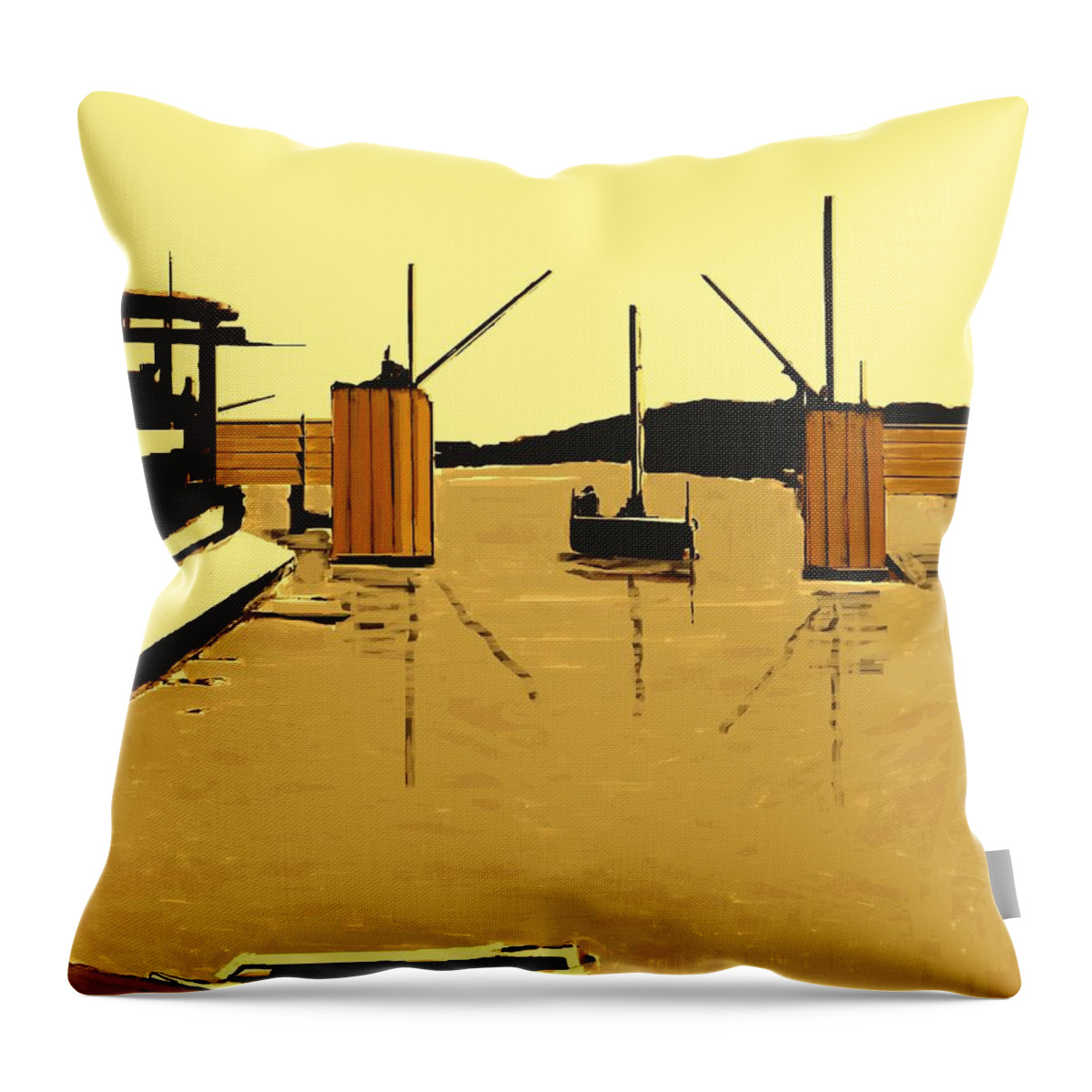 Fineartamerica.com Throw Pillow featuring the painting The Drawbridge Number 18 by Diane Strain