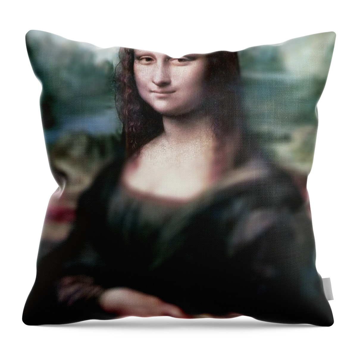 Leonardo Da Vinci Throw Pillow featuring the painting The Dream of the Mona Lisa by David Bridburg