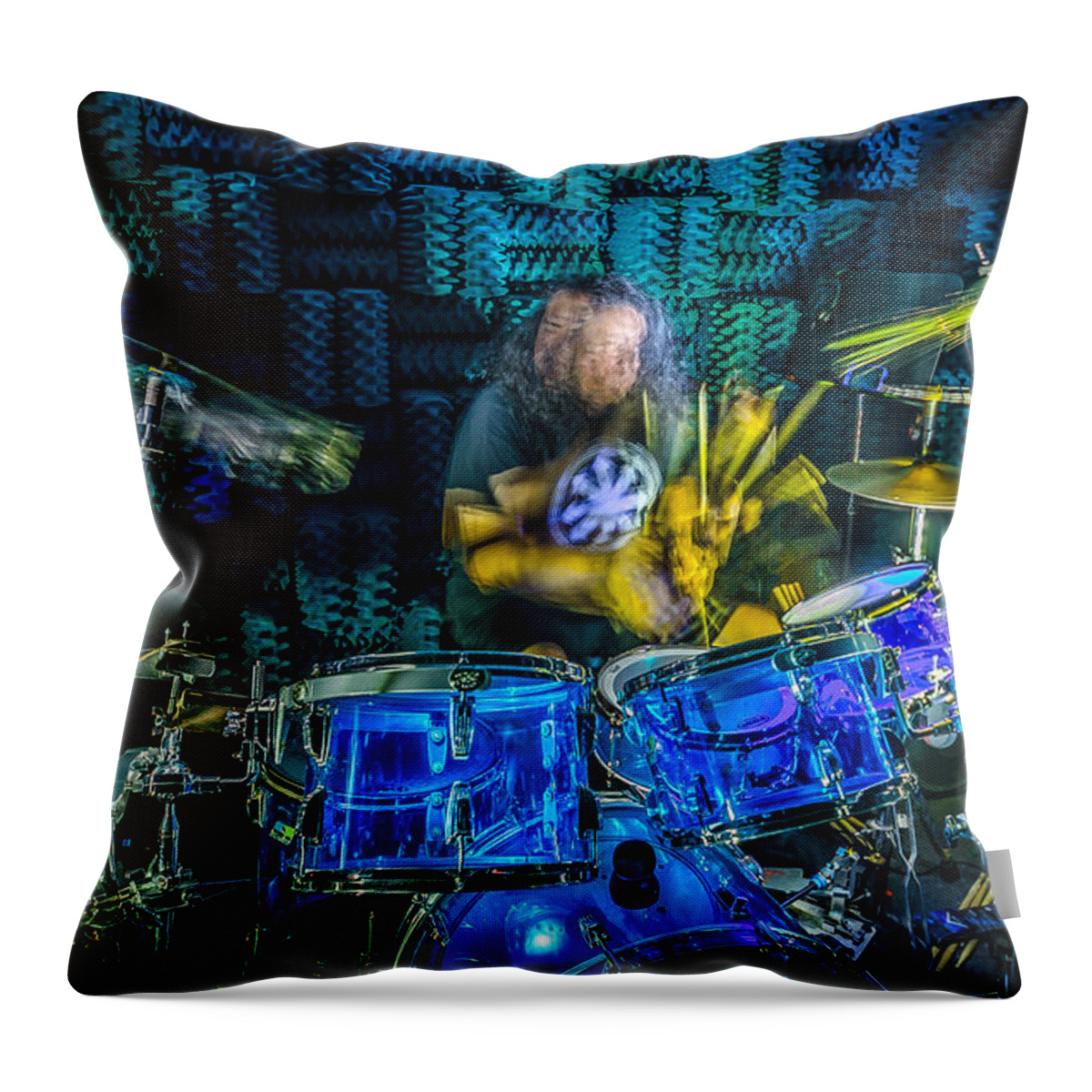 Drums Throw Pillow featuring the photograph The Drummer by David Morefield