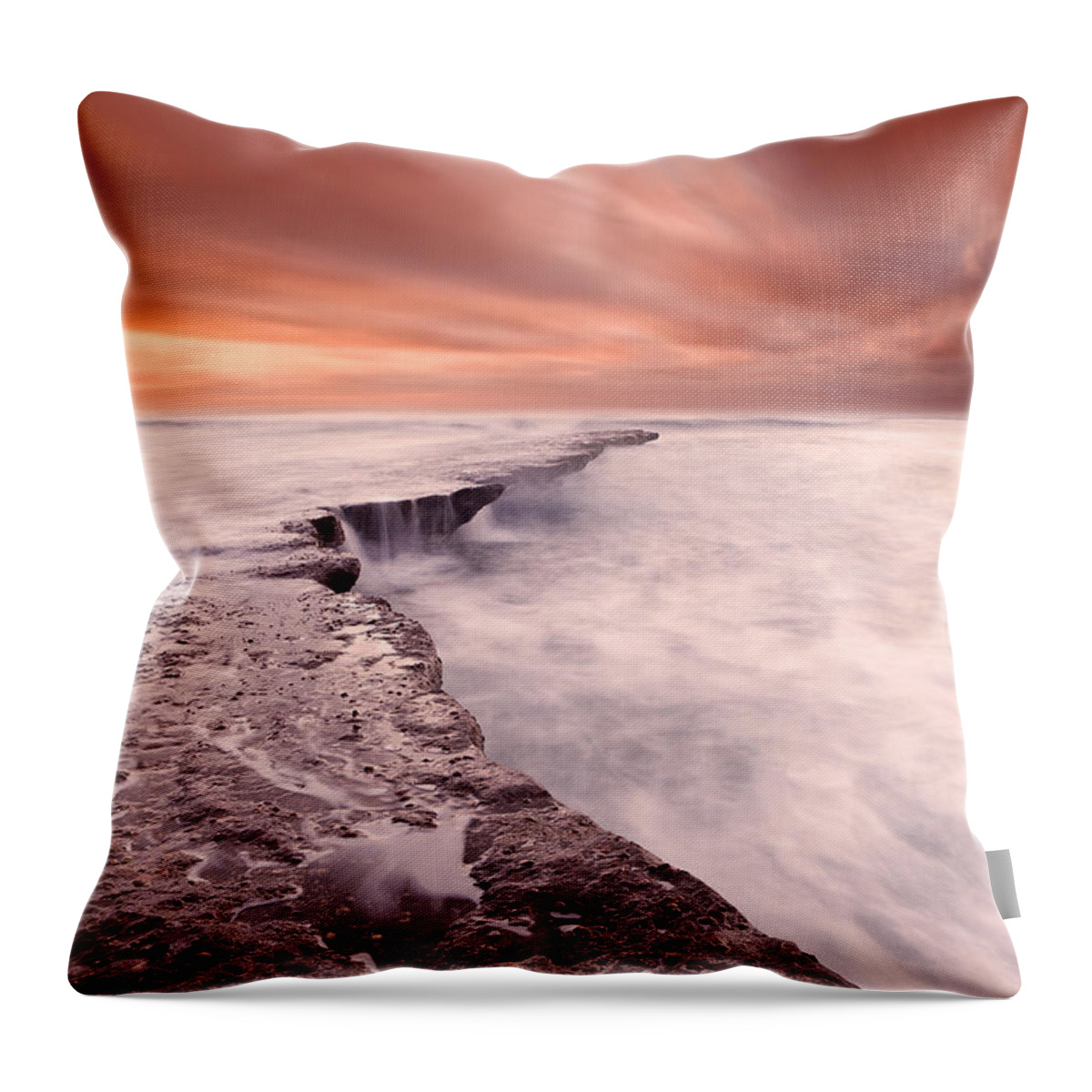 Beach Throw Pillow featuring the photograph The edge of earth by Jorge Maia
