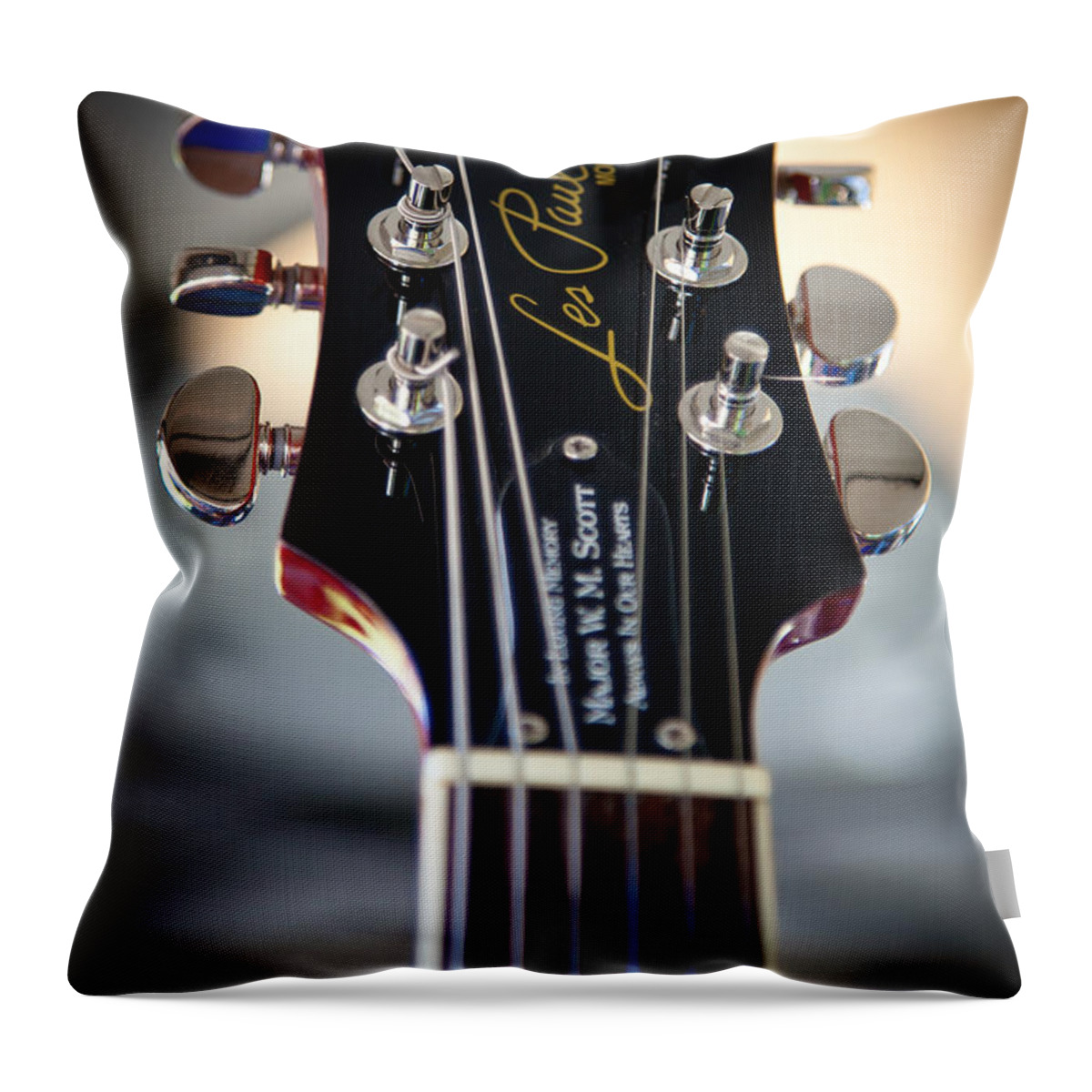 The Epiphone Les Paul Guitars Throw Pillow featuring the photograph The Epiphone Les Paul Guitar by David Patterson