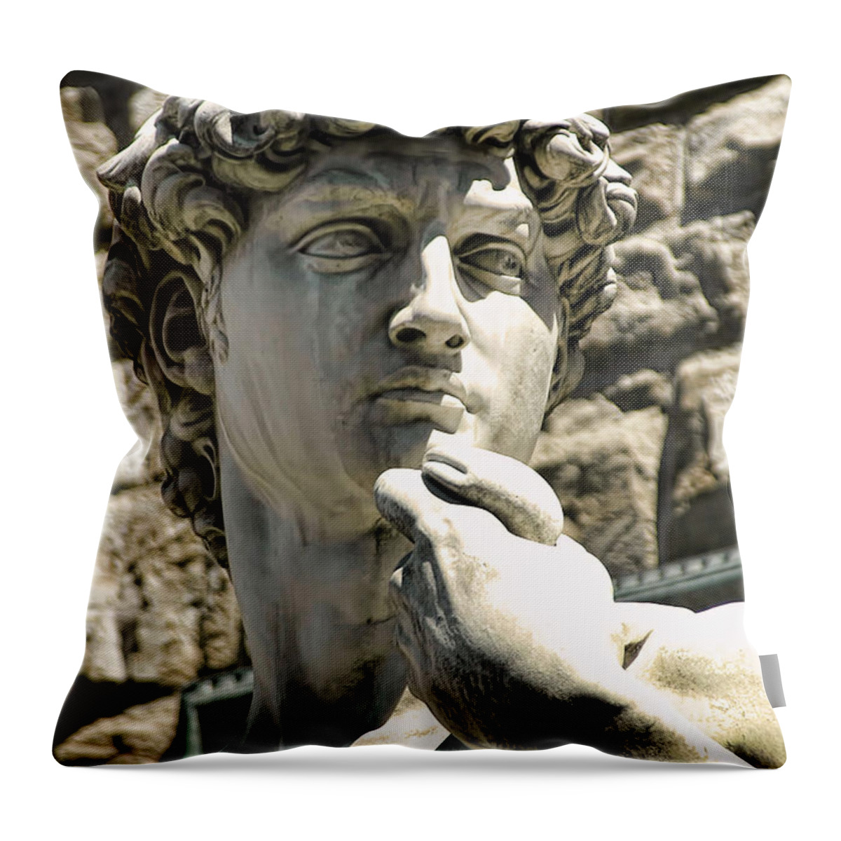 Florence Throw Pillow featuring the photograph The Face of David by Brenda Kean
