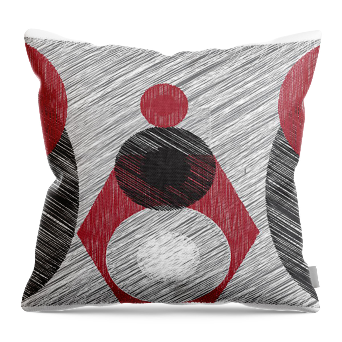 Abstract Throw Pillow featuring the painting The Family by Christina Wedberg
