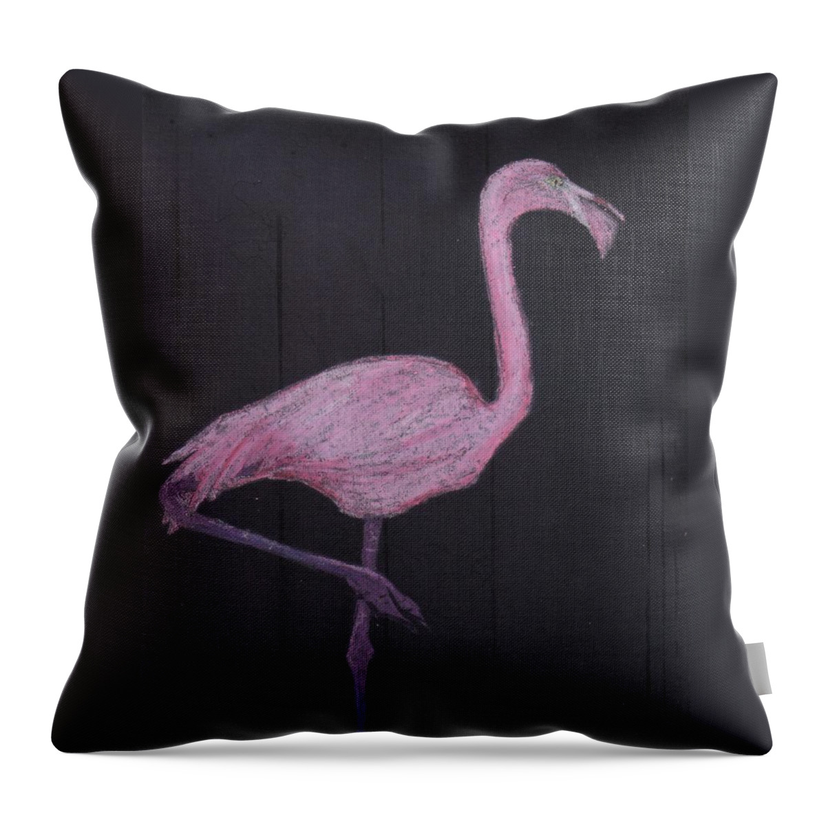 Flamingo Throw Pillow featuring the digital art the Flamingo by George Pedro