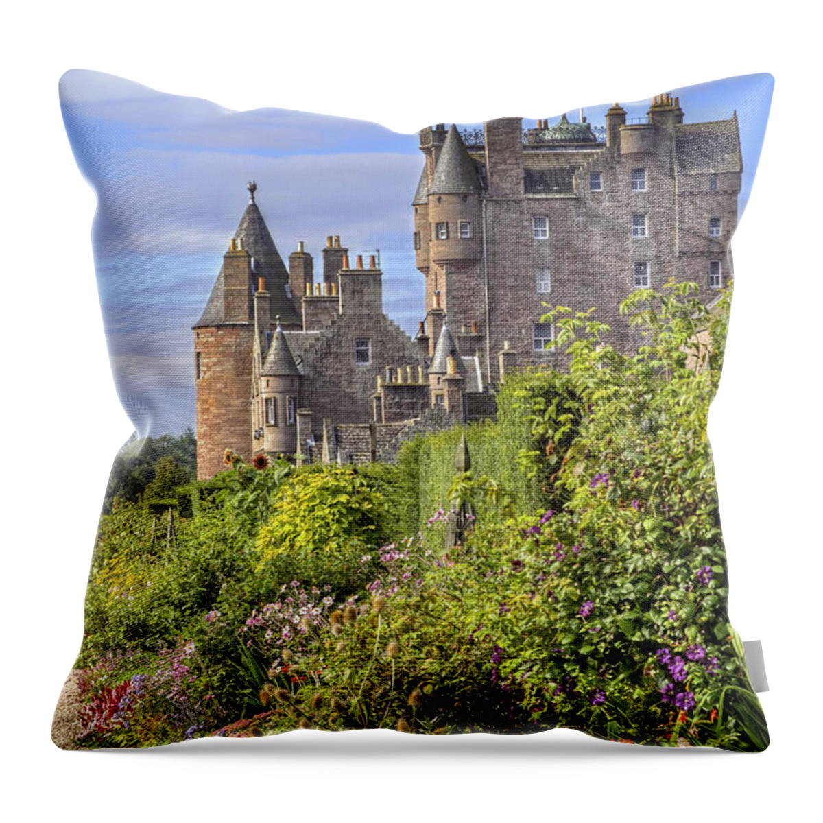 Scotland Throw Pillow featuring the photograph The Garden of Glamis Castle by Jason Politte