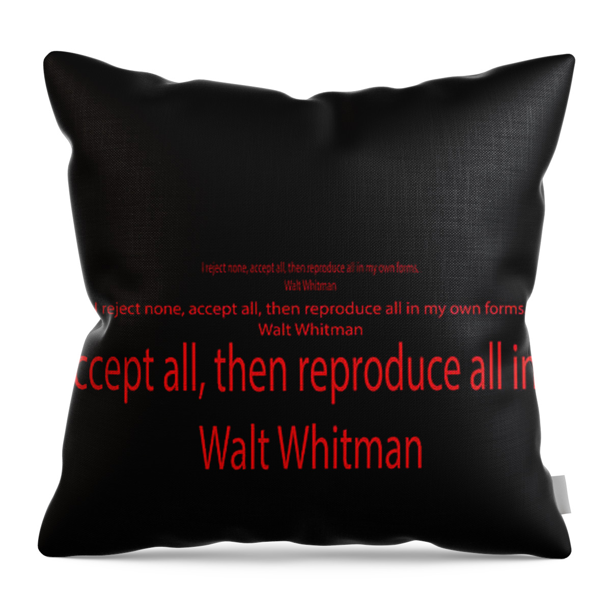 Walt Whitman Quote Throw Pillow featuring the painting The Generations Mural IV by David Bridburg