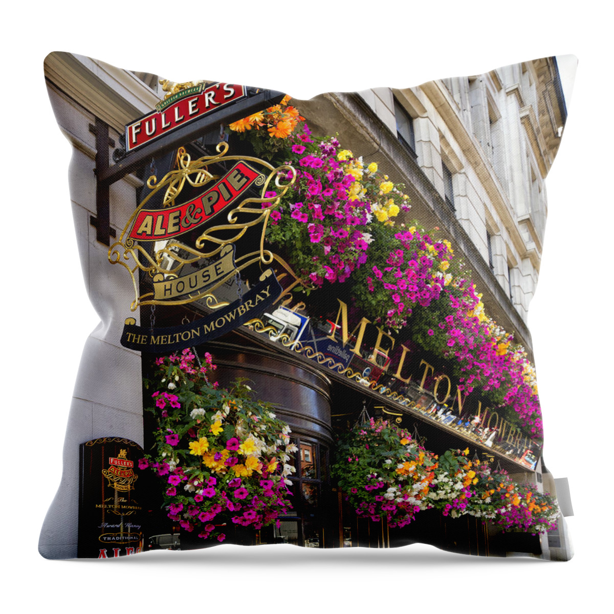 Pub Throw Pillow featuring the photograph The Melton Mowbray by Shirley Mitchell