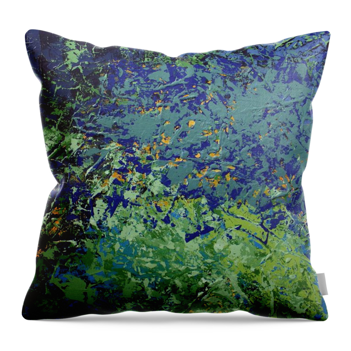 Pond Throw Pillow featuring the painting The Pond by Linda Bailey