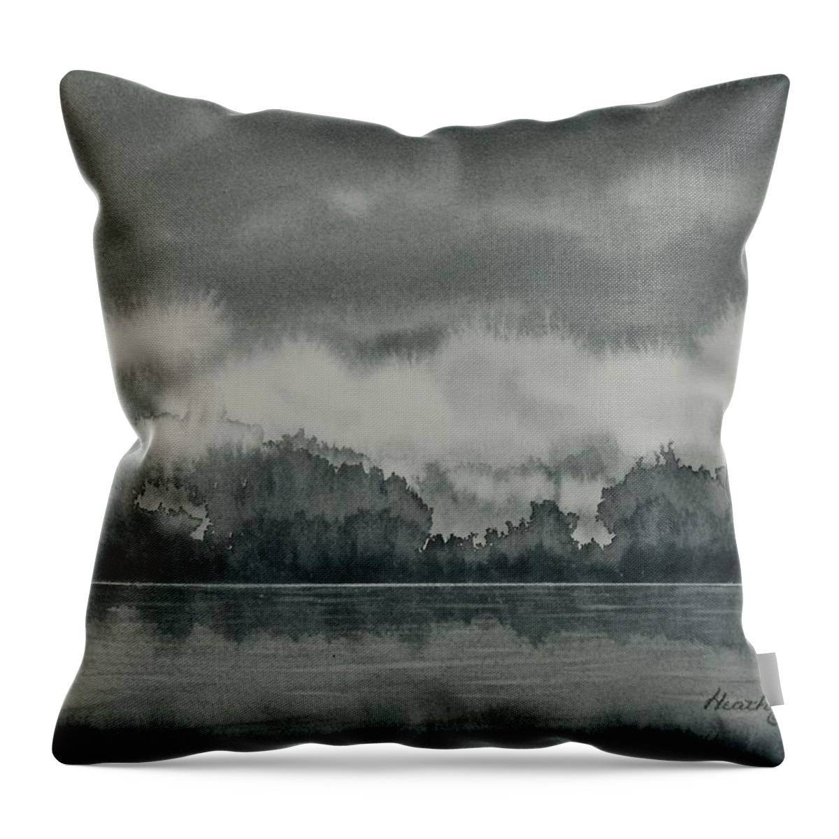 Canadian Landscape Throw Pillow featuring the painting The Quiet Before The Storm by Heather Gallup