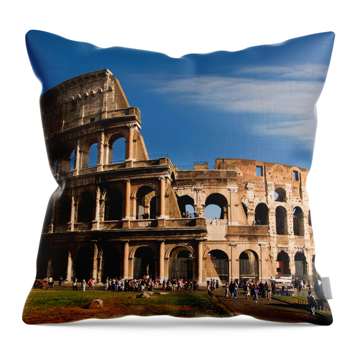Colosseum Throw Pillow featuring the photograph The Roman Colosseum by Weston Westmoreland