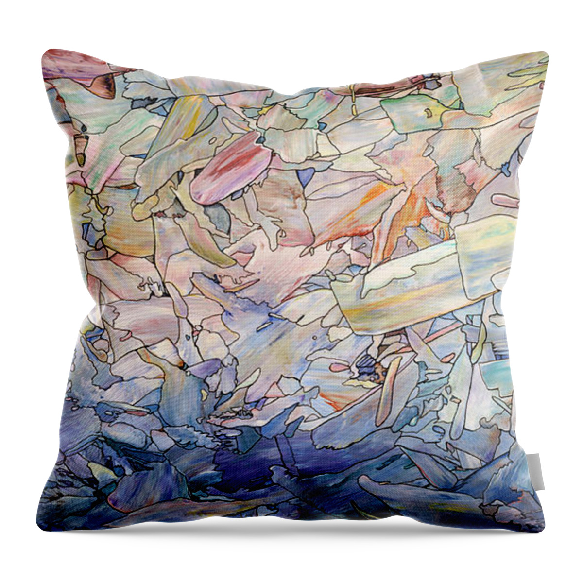 Sea Throw Pillow featuring the painting Fragmented Sea by James W Johnson