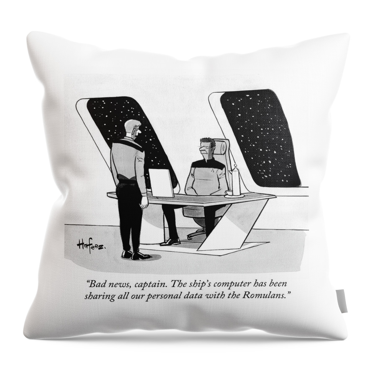 The Ship's Computer Has Been Sharing All Throw Pillow
