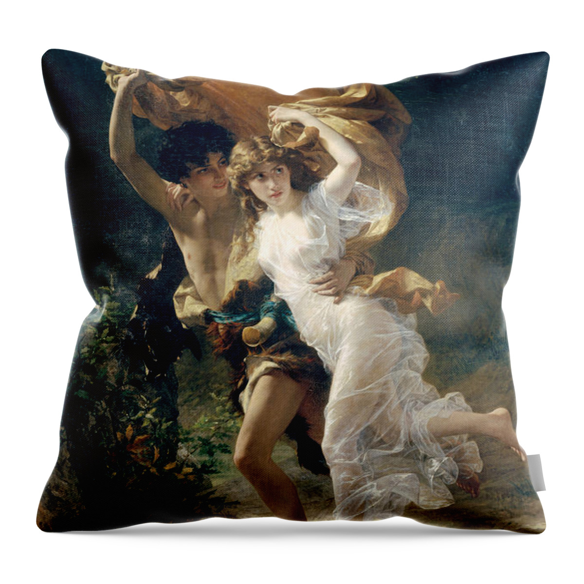 Storm Throw Pillow featuring the painting The Storm by Pierre Auguste Cot