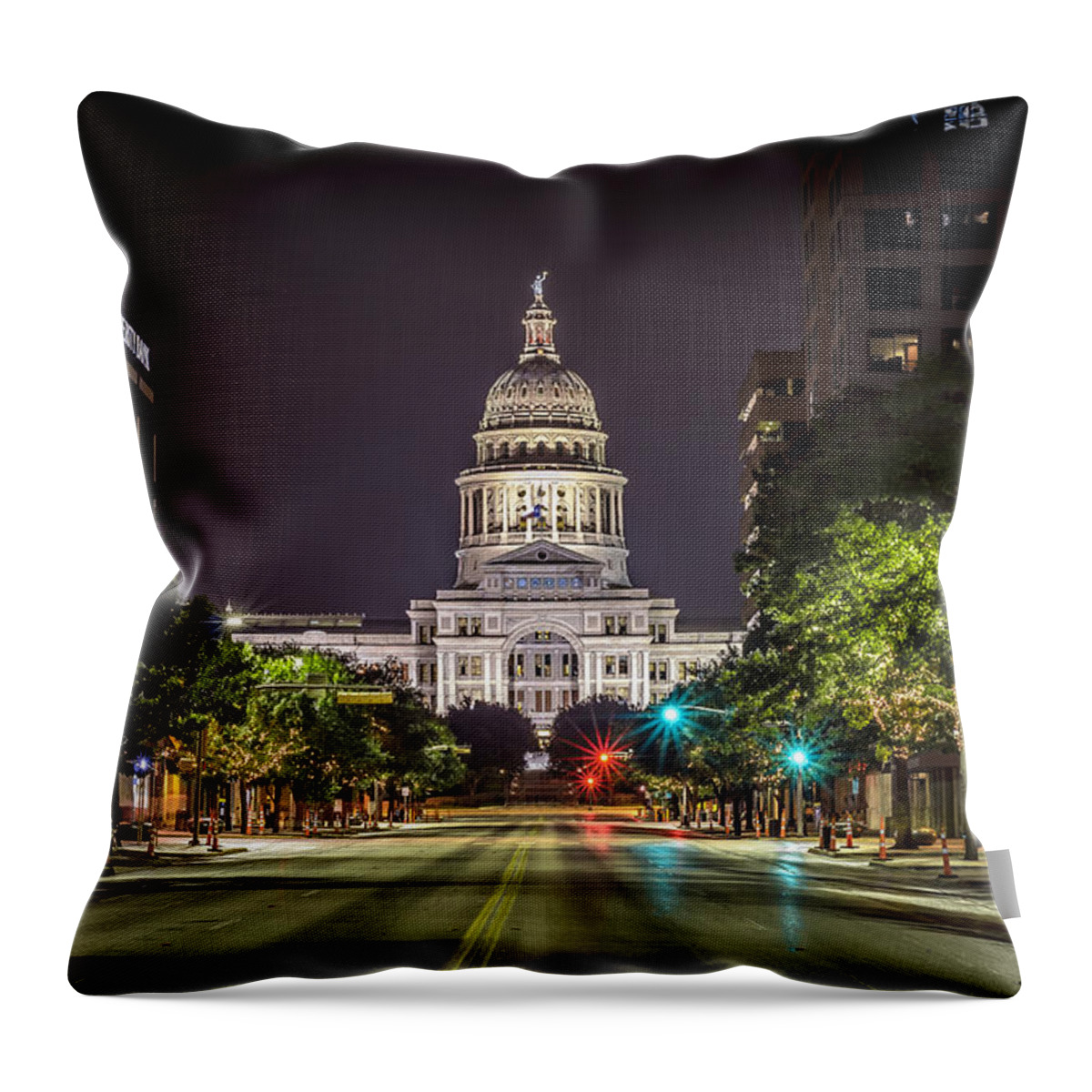 Austin Throw Pillow featuring the photograph The Texas Capitol Building by David Morefield