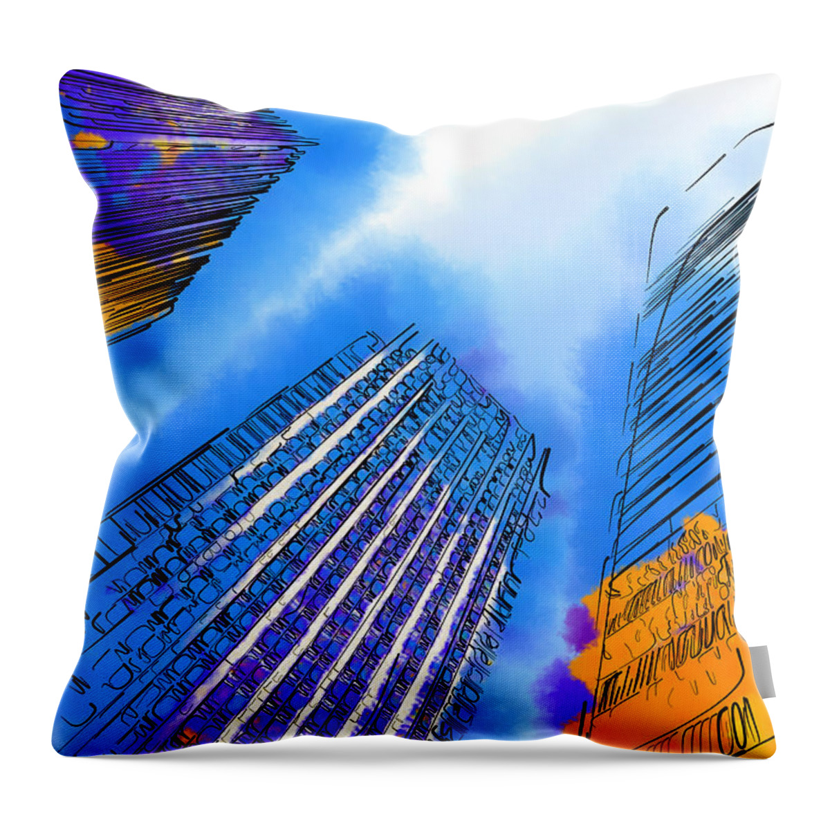 Seattle Throw Pillow featuring the digital art The Three Towers by Kirt Tisdale