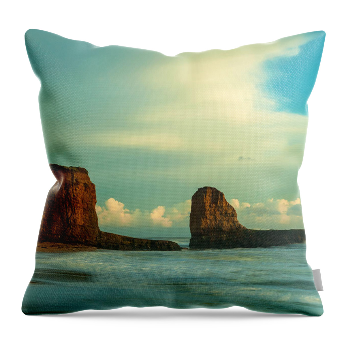 Landscape Throw Pillow featuring the photograph The Towers by Jonathan Nguyen