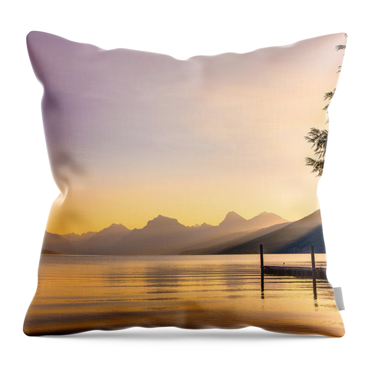 Lake Mcdonald Throw Pillow featuring the photograph The View from Apgar by Adam Mateo Fierro