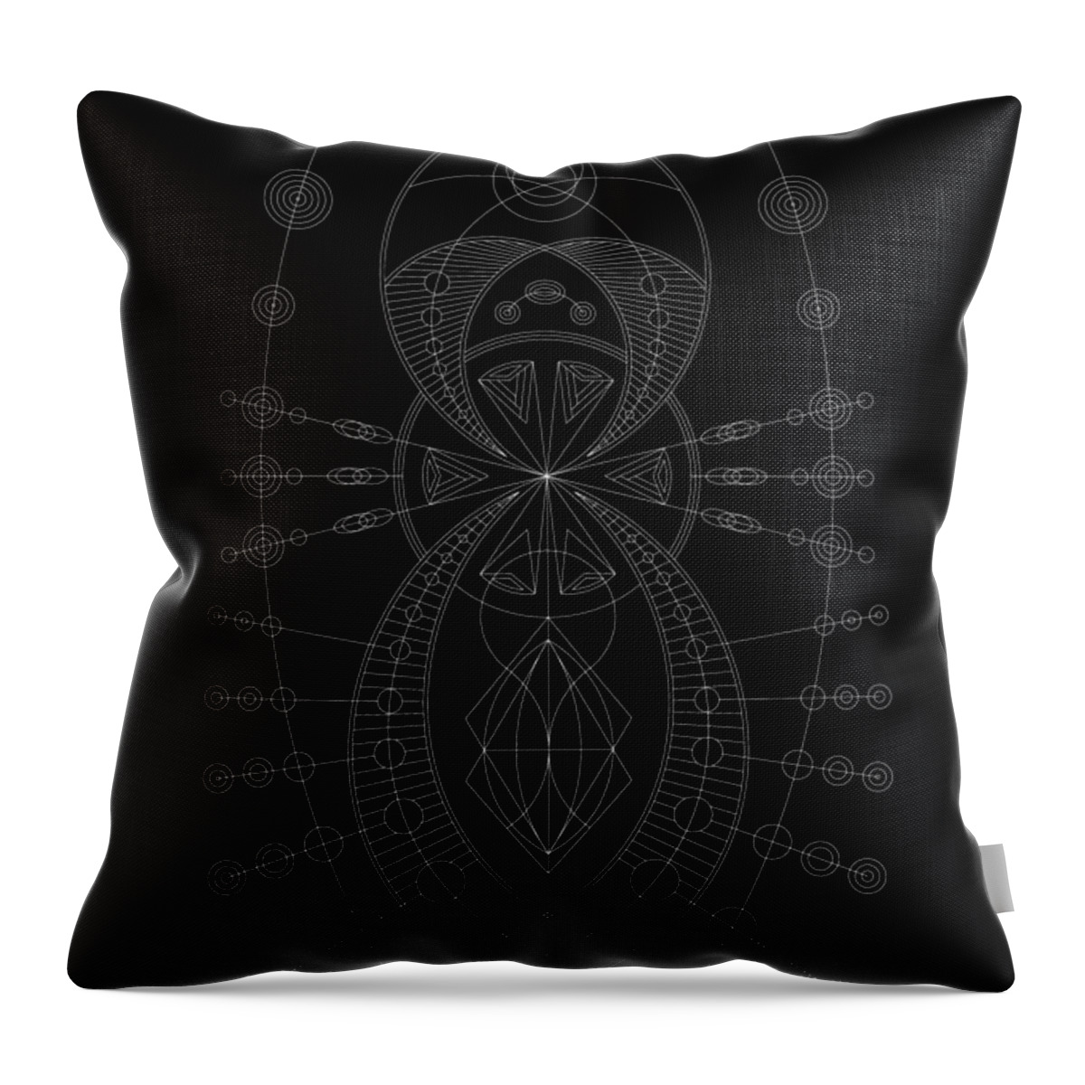 Relief Throw Pillow featuring the digital art The Visitor Inverse by DB Artist