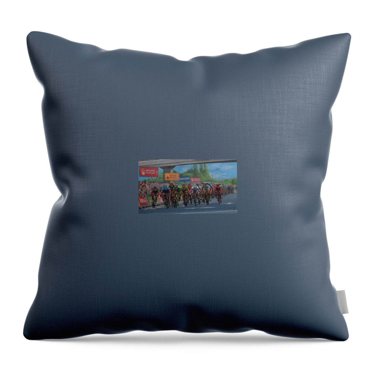 The Vuelta Throw Pillow featuring the painting The Vuelta by Paul Meijering