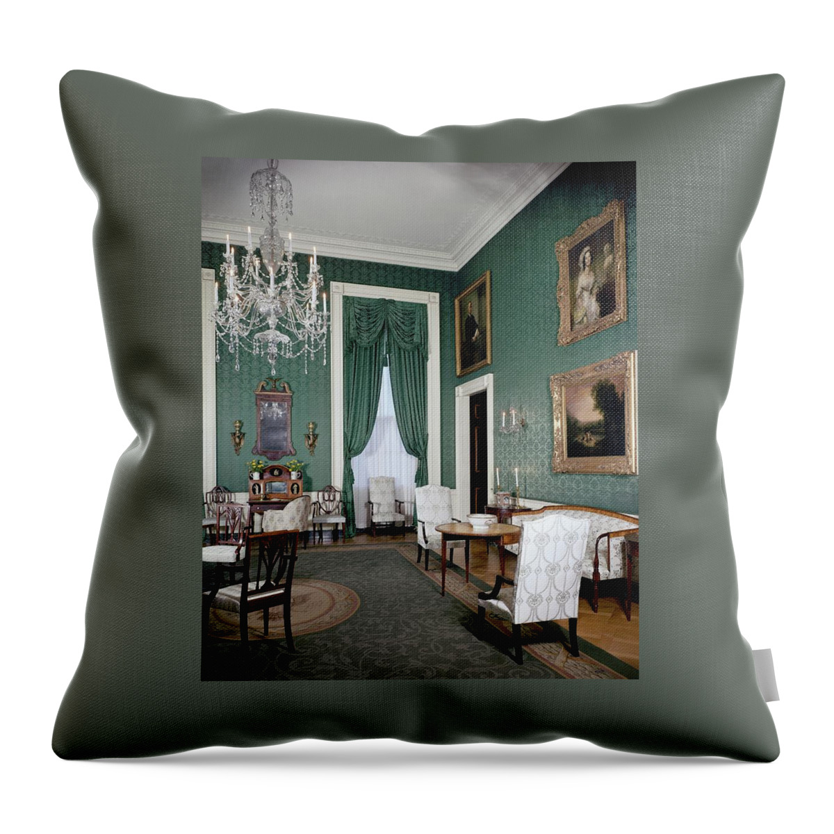 The White House Green Room Throw Pillow