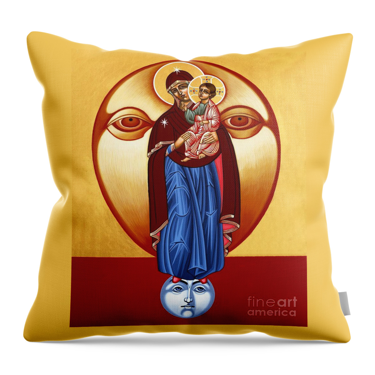 The Woman Clothed With The Sun Throw Pillow featuring the painting The Woman Clothed With the Sun 099 by William Hart McNichols