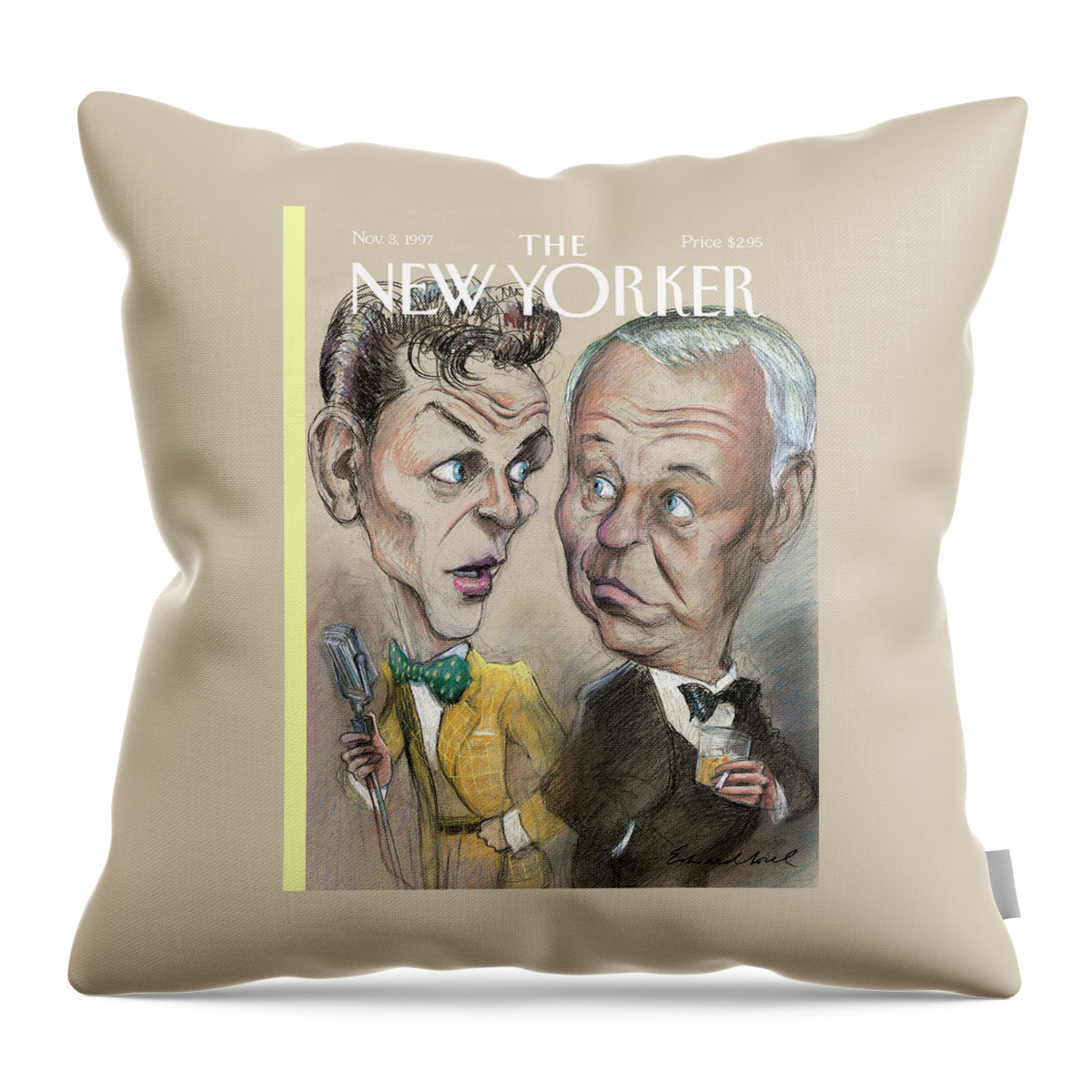 The Young Frank Sinatra Looking At The Old Frank Throw Pillow