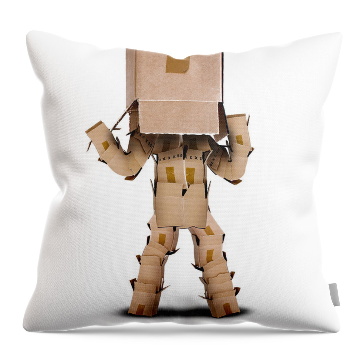 Thinking Throw Pillow featuring the photograph Think outside the box concept by Simon Bratt