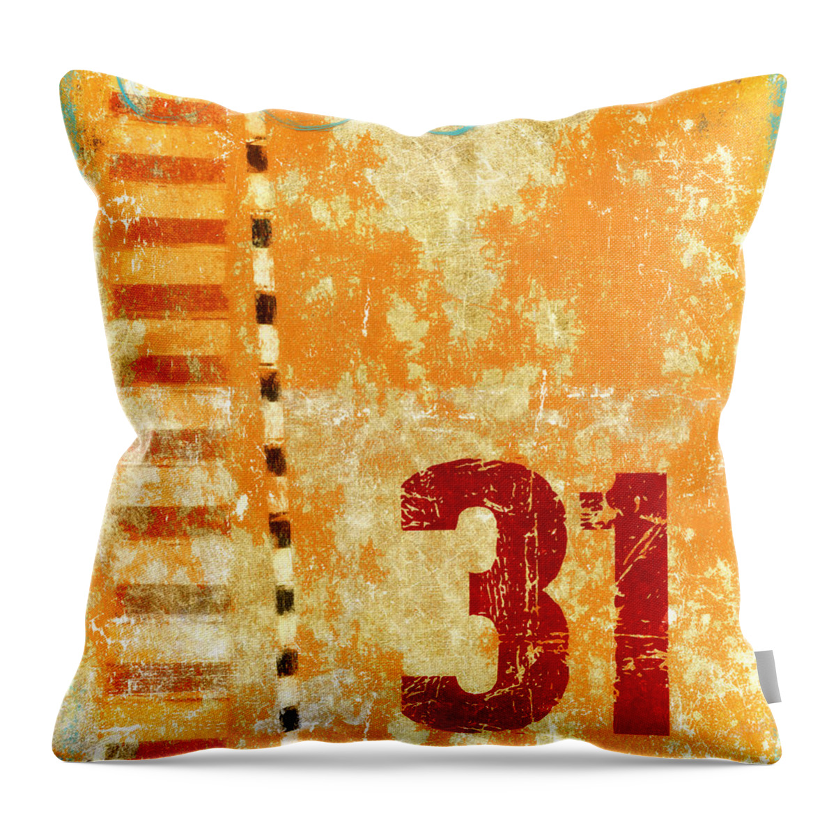 Number Throw Pillow featuring the photograph Thirty-One Stripes by Carol Leigh